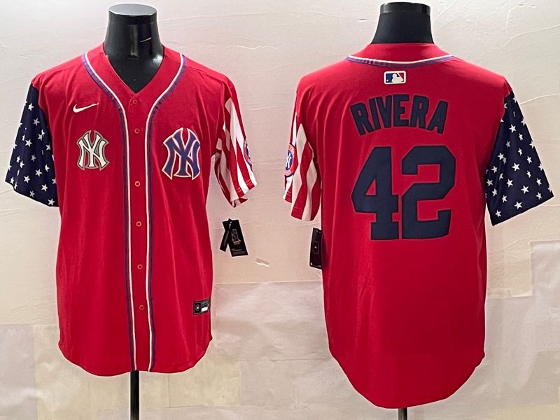 Men New York Yankees 42 Rivera Red a generation of national flags Jointly Name 2025 Nike MLB Jersey style 10